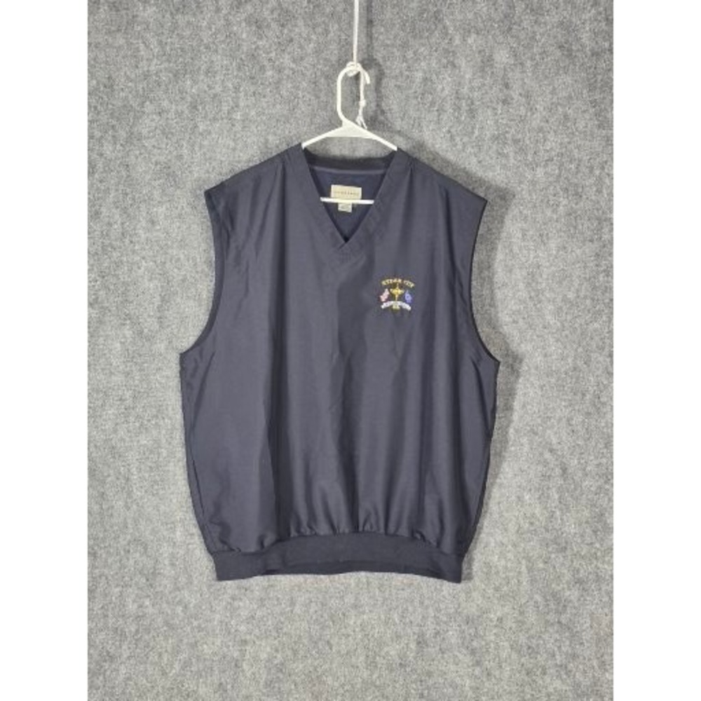 Cutter Buck Ryder Cup Mens V Neck Golf Vest Navy Blue XL TG Lightweight Preppy